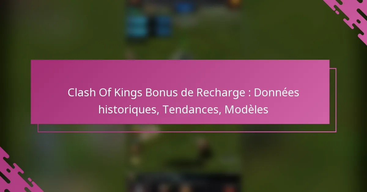Clash Of Kings Bonus de Recharge : Données historiques, Tendances, Modèles